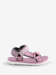 Clarks Pink Kids Wide Fit Peak Web Sandals - Image 1 of 8