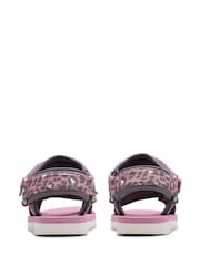 Clarks Pink Kids Wide Fit Peak Web Sandals - Image 6 of 8