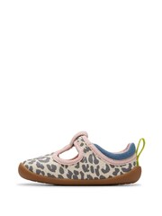 Clarks Cream Wide Fit (G) Canvas Pre-Walker Vibe Toddler Shoes - Image 2 of 6