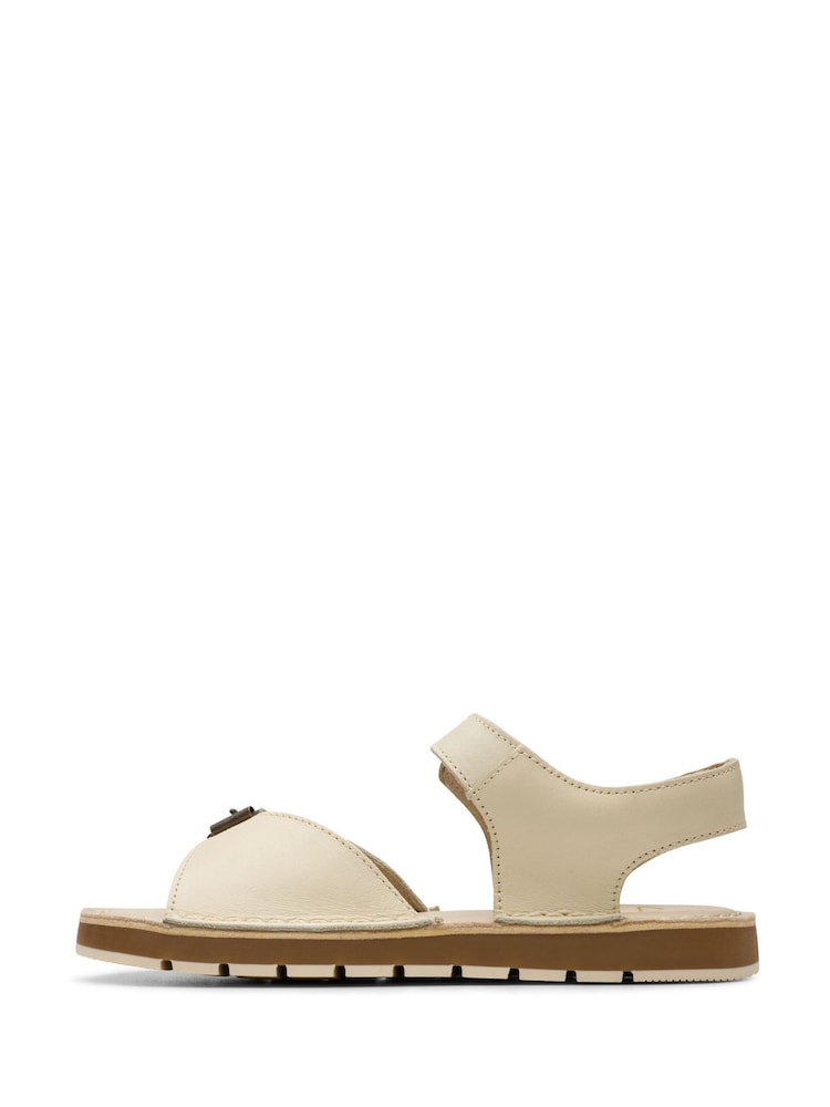 Clarks White Standard Fit (F) Leather Play Sun Reef Kid Sandals - Image 2 of 7