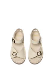 Clarks White Standard Fit (F) Leather Play Sun Reef Kid Sandals - Image 5 of 7