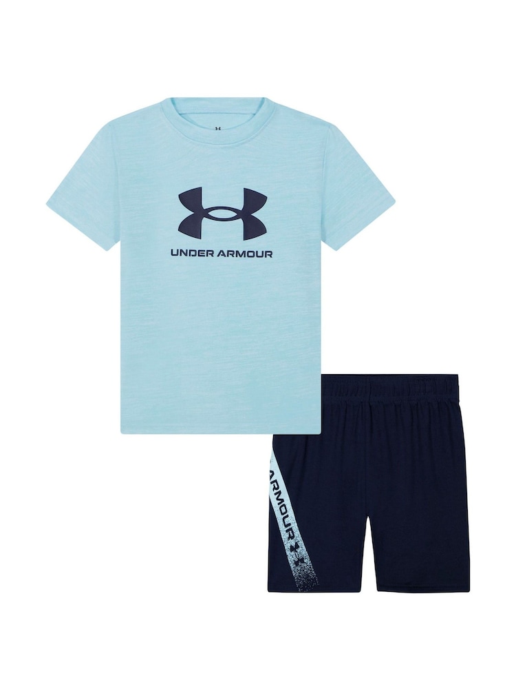 Under Armour Blue Tech Fade T-Shirt and Shorts Set - Image 1 of 3