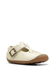 Clarks White Wide Fit (G) Patent Tiny Skip Toddler Shoes - Image 3 of 7