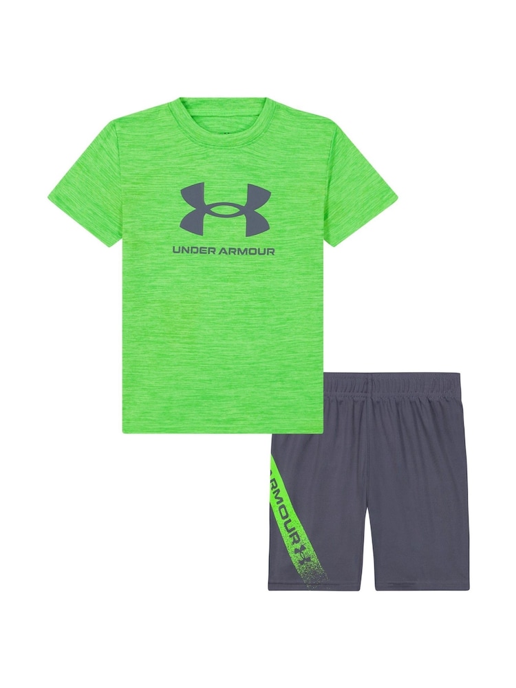 Under Armour Green Tech Fade T-Shirt and Shorts Set - Image 1 of 3