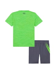Under Armour Green Tech Fade T-Shirt and Shorts Set - Image 2 of 3