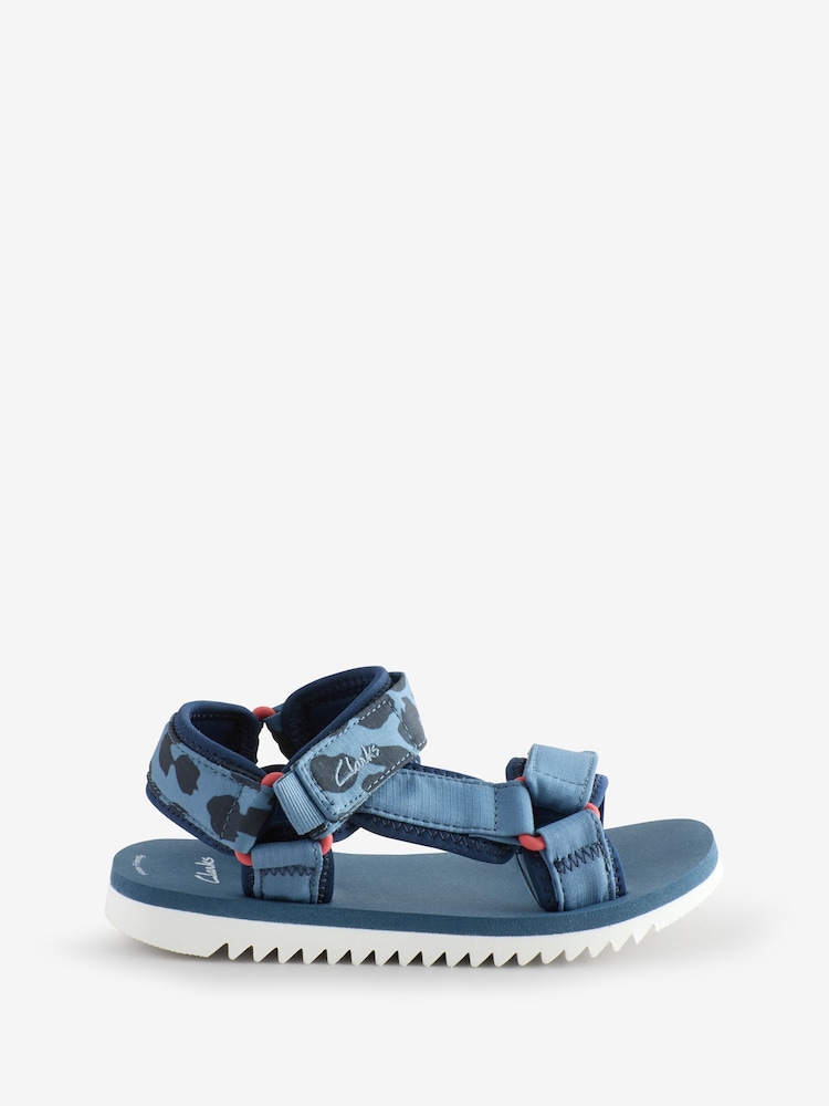 Clarks Blue Kids Wide Fit Peak Web Sandals - Image 1 of 8