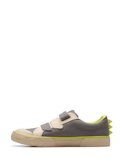 Clarks Grey Kids Foxing Stomp Canvas Trainers - Image 2 of 7