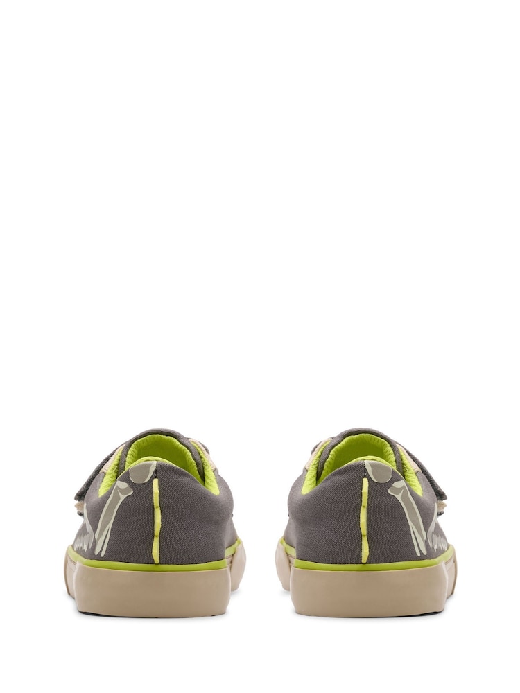Clarks Grey Kids Foxing Stomp Canvas Trainers - Image 5 of 7