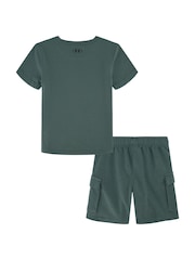 Under Armour Green Cargo T-Shirt and Shorts Set - Image 2 of 3