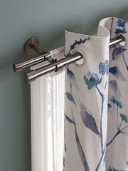 Pewter Grey Extendable Double Curtain & Voile Pole Kit - Image 1 of 4