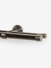 Pewter Grey Extendable Double Curtain & Voile Pole Kit - Image 4 of 4