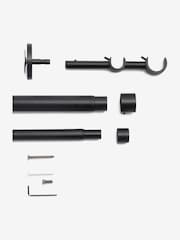 Black Extendable Double Curtain & Voile Pole Kit - Image 3 of 3