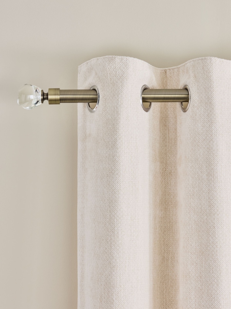Antique Brass Shaped Finial Extendable 28mm Curtain Pole Kit - Image 1 of 4 Antique Brass Shaped Finial Extendable 28mm Curtain Pole Kit - Image 1 of 4