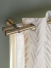 Antique Brass Extendable Double Curtain & Voile Pole Kit - Image 1 of 3