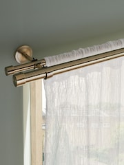 Antique Brass Extendable Double Curtain & Voile Pole Kit - Image 2 of 3