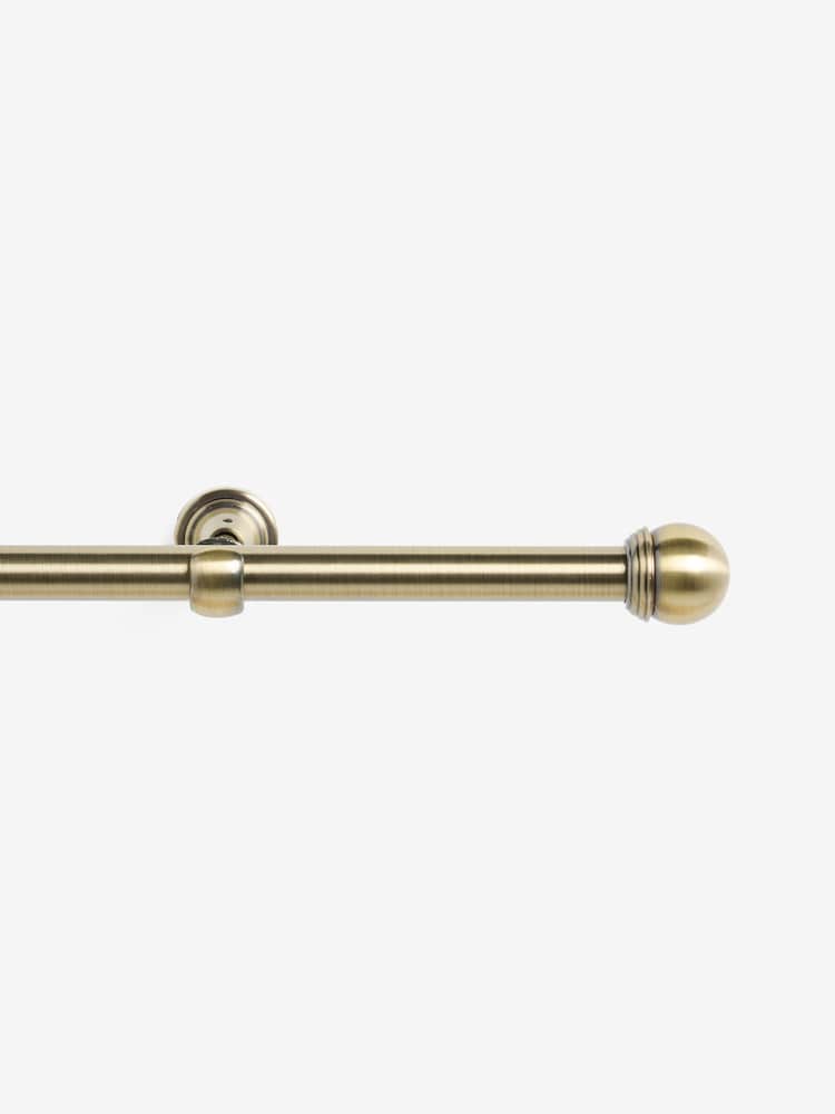 Antique Brass Gloucester Ball Finial Extendable 19mm Curtain Pole Kit - Image 1 of 4 Antique Brass Gloucester Ball Finial Extendable 19mm Curtain Pole Kit - Image 1 of 4