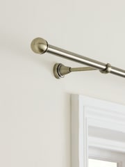 Antique Brass Gloucester Ball Finial Extendable 19mm Curtain Pole Kit - Image 3 of 4
