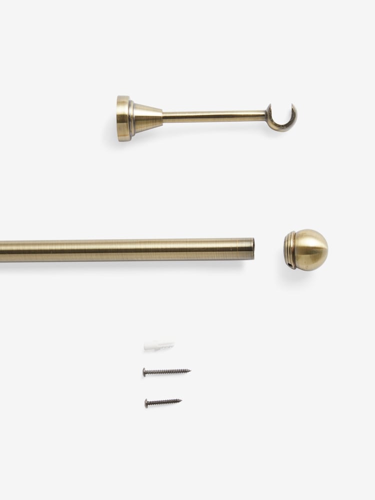 Antique Brass Gloucester Ball Finial Extendable 19mm Curtain Pole Kit - Image 4 of 4 Antique Brass Gloucester Ball Finial Extendable 19mm Curtain Pole Kit - Image 4 of 4