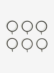 10 Pack Black 28mm Diameter Premium Silent Curtain Pole Rings - Image 2 of 3