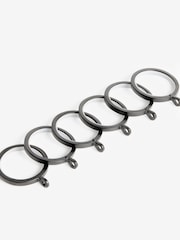 10 Pack Black 28mm Diameter Premium Silent Curtain Pole Rings - Image 3 of 3