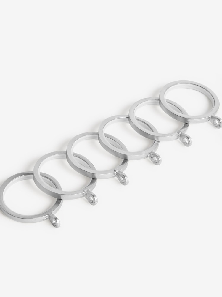 10 Pack Brushed Silver 28mm Diameter Premium Silent Curtain Pole Rings - Image 2 of 3 10 Pack Brushed Silver 28mm Diameter Premium Silent Curtain Pole Rings - Image 2 of 3