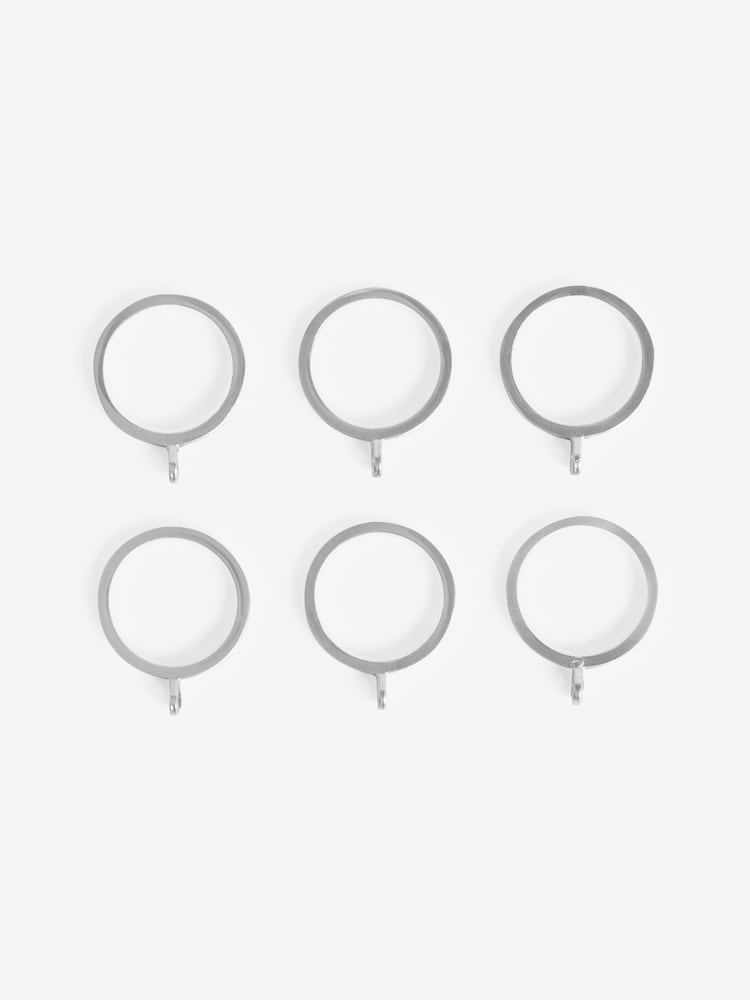 10 Pack Brushed Silver 28mm Diameter Premium Silent Curtain Pole Rings - Image 3 of 3 10 Pack Brushed Silver 28mm Diameter Premium Silent Curtain Pole Rings - Image 3 of 3