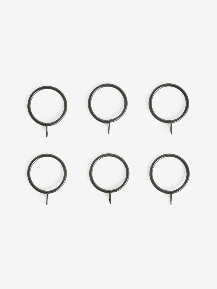 10 Pack Black Curtain Pole 19mm Rings - Image 2 of 3
