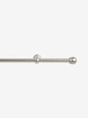 Brushed Silver Gloucester Ball Finial Extendable 19mm Curtain Pole Kit - Image 2 of 4