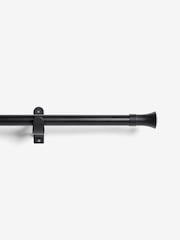 Black Klick Fit 28mm Trumpet Finial Extendable Curtain Pole Kit - Image 1 of 5