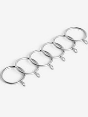 10 Pack Brushed Silver Curtain Pole 19mm Rings - Image 2 of 2
