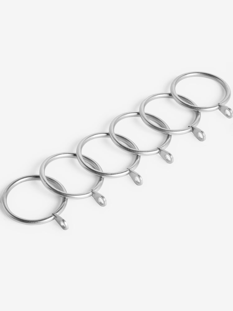 10 Pack Brushed Silver Curtain Pole 19mm Rings - Image 2 of 2
