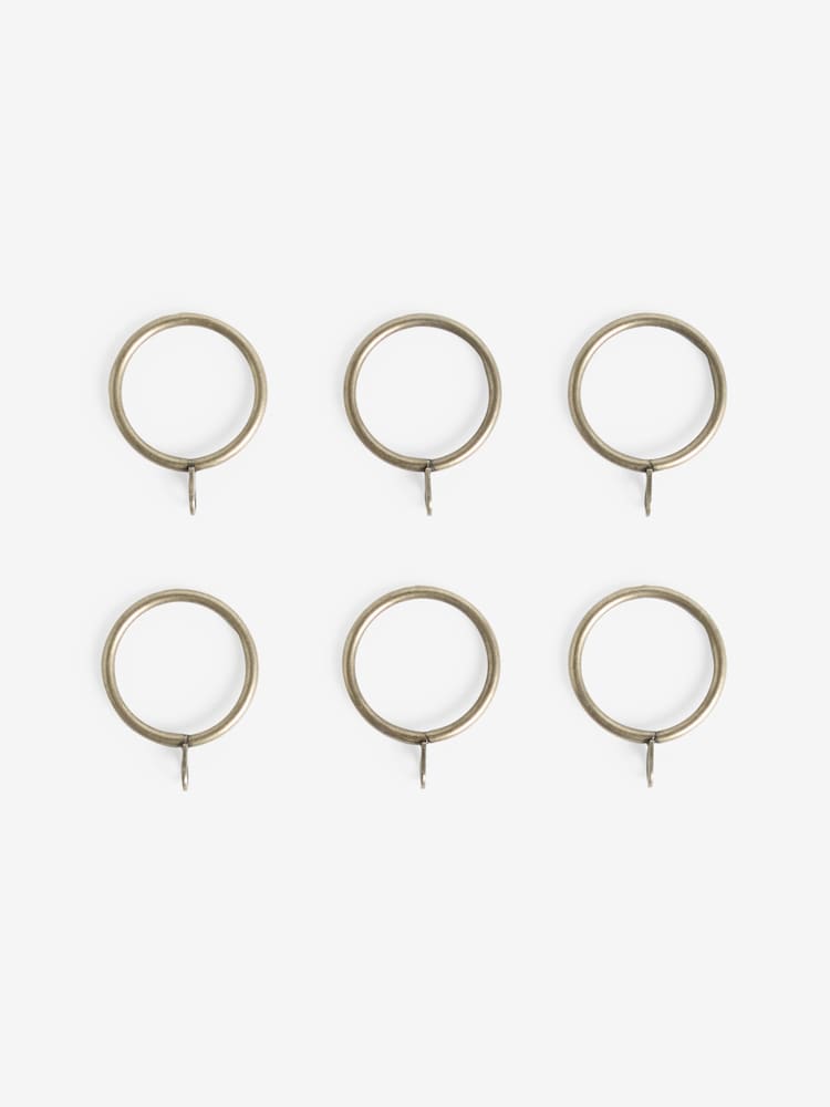 10 Pack Antique Brass Curtain Pole 19mm Rings - Image 2 of 3