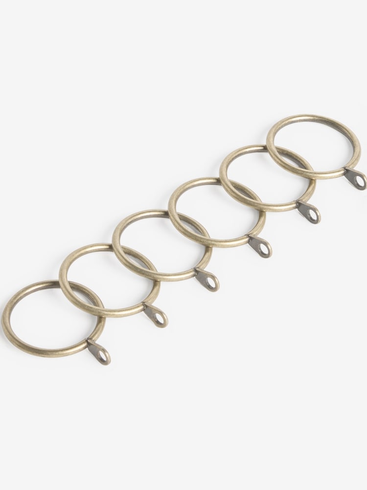 10 Pack Antique Brass Curtain Pole 19mm Rings - Image 3 of 3