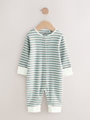 Blue Romper Striped 100% Cotton Sleepsuit - Image 1 of 4