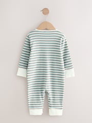 Blue Romper Striped 100% Cotton Sleepsuit - Image 2 of 4
