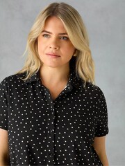 Live Unlimited Black Curve- Mono Spot Jersey Relaxed Shirt - Image 2 of 3