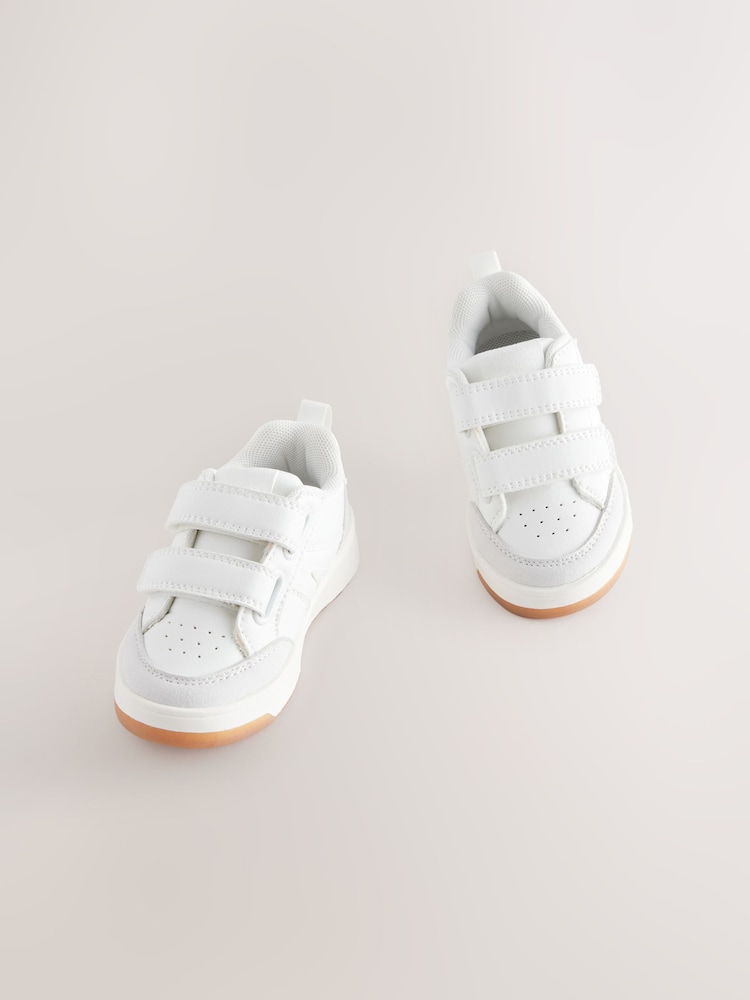 White Standard Fit (F) Touch Fastening Two Strap Trainers - Image 1 of 5