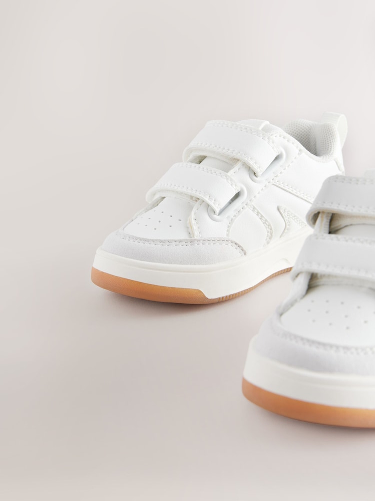 White Standard Fit (F) Touch Fastening Two Strap Trainers - Image 4 of 5