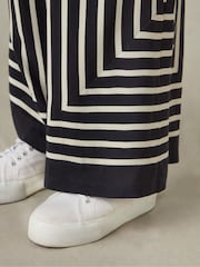 Live Unlimited Black Live Unlimited Curve Mono Stripe Wide Leg Black Trousers - Image 5 of 8