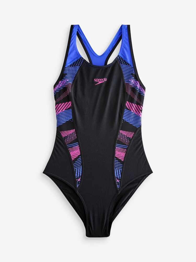 Speedo בגד ים עם הדפס פלייסמנט, דגם Laneback - תמונה 1 מתוך 7