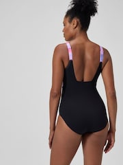 Speedo Black Shaping Contour Eclipse Printed Swimsuit - Image 3 of 6