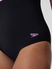 Speedo Black Shaping Contour Eclipse Printed Swimsuit - Image 5 of 6