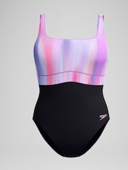 Speedo Black Shaping Contour Eclipse Printed Swimsuit - Image 6 of 6