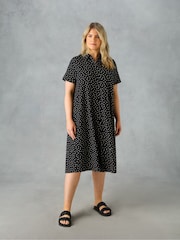 Live Unlimited Black Curve- Mono Jersey Shirt Dress - Image 1 of 3