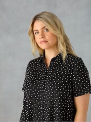Live Unlimited Black Curve- Mono Jersey Shirt Dress - Image 2 of 3