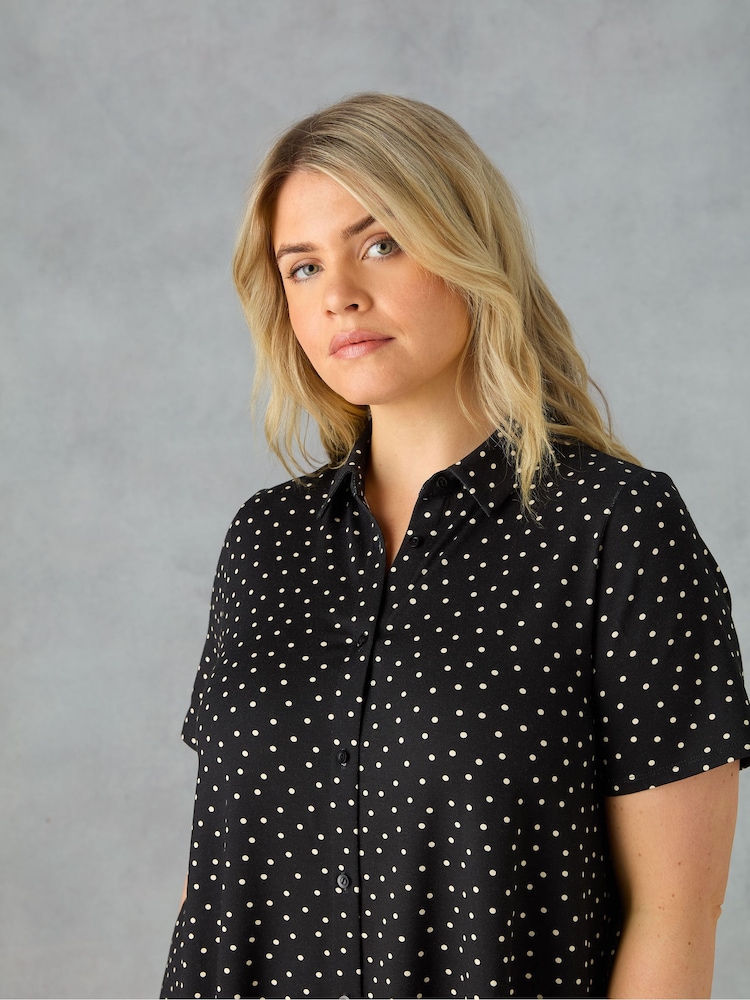 Live Unlimited Black Curve- Mono Jersey Shirt Dress - Image 2 of 3