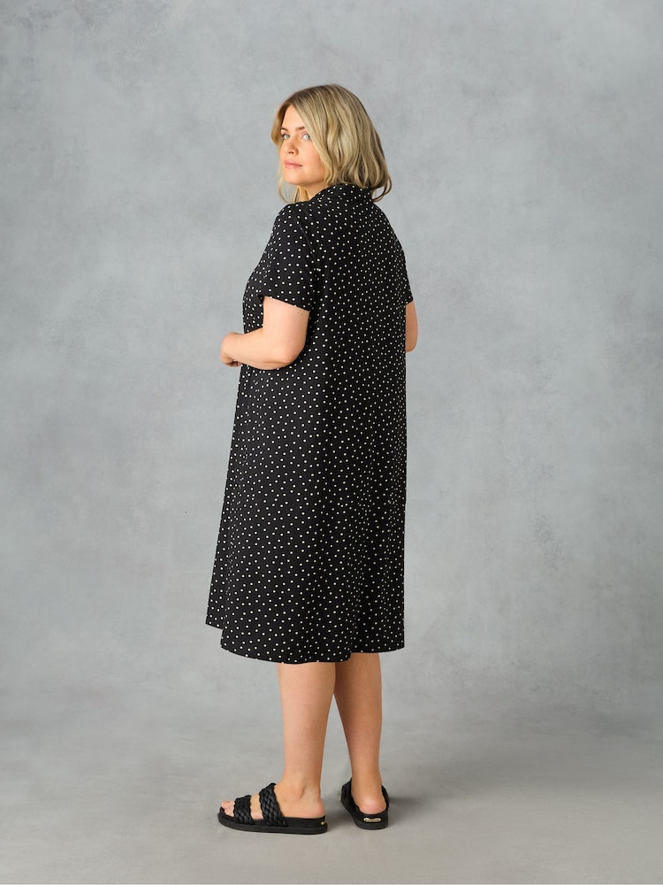Live Unlimited Black Curve- Mono Jersey Shirt Dress - Image 3 of 3