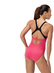 Speedo Pink Flex Band Swimsuit with Built in Swim Bra - Image 2 of 7
