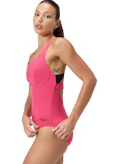 Speedo Pink Flex Band Swimsuit with Built in Swim Bra - Image 3 of 7