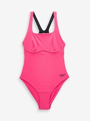Speedo Pink Flex Band Swimsuit with Built in Swim Bra - Image 7 of 7